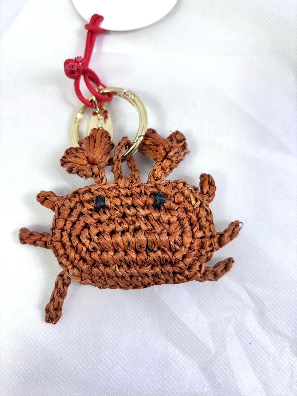 Poolside The Crab Raffia Bag Charm.